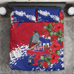 Afro Haiti Independence Day Bedding Set 1804 Proud Ayiti Map Hispaniolan Trogon - African Pride