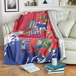 Afro Haiti Independence Day Blanket 1804 Proud Ayiti Map Hispaniolan Trogon - African Pride