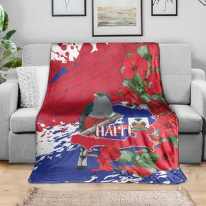Afro Haiti Independence Day Blanket 1804 Proud Ayiti Map Hispaniolan Trogon - African Pride