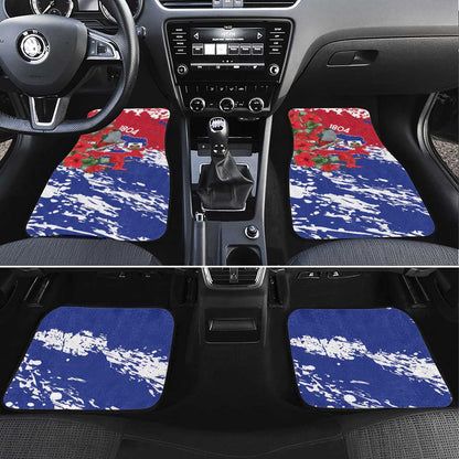 Afro Haiti Independence Day Car Mats 1804 Proud Ayiti Map Hispaniolan Trogon - African Pride