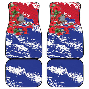 Afro Haiti Independence Day Car Mats 1804 Proud Ayiti Map Hispaniolan Trogon - African Pride