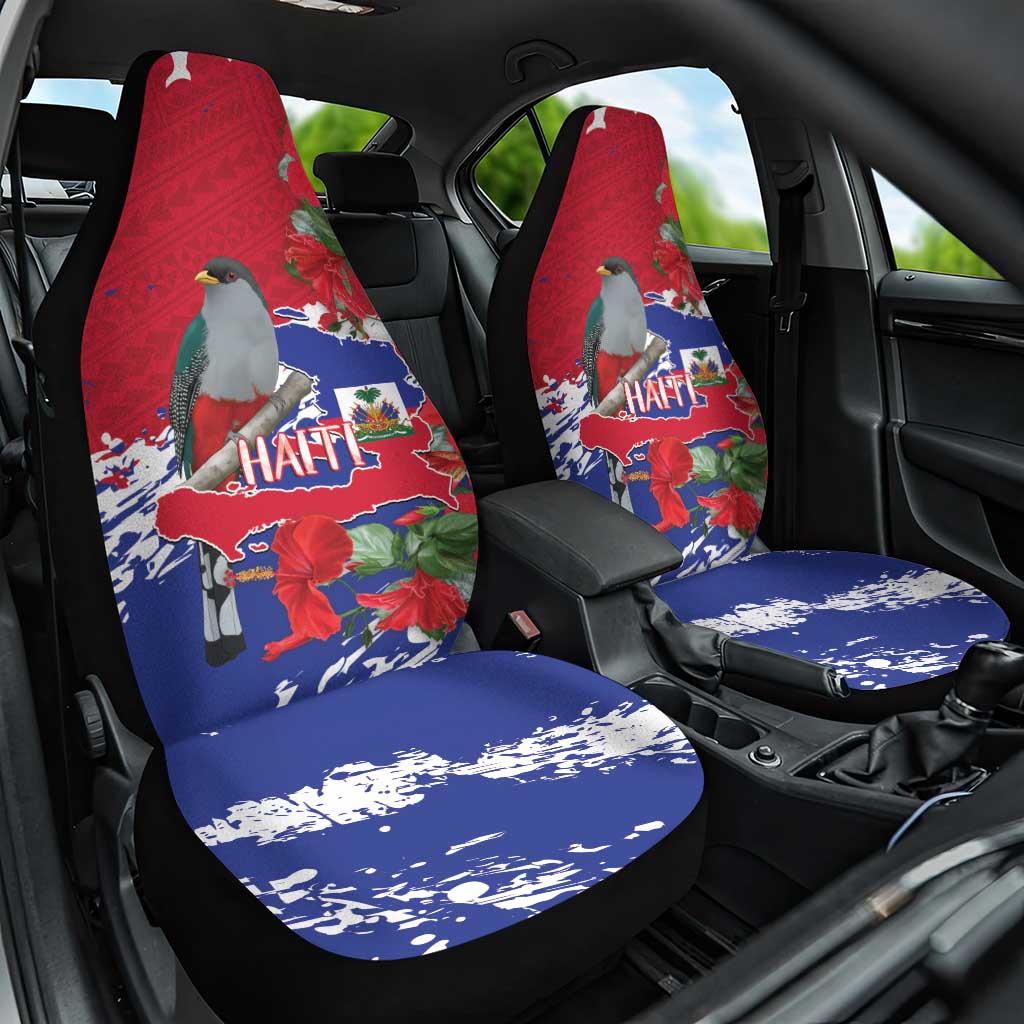Afro Haiti Independence Day Car Seat Cover 1804 Proud Ayiti Map Hispaniolan Trogon - African Pride