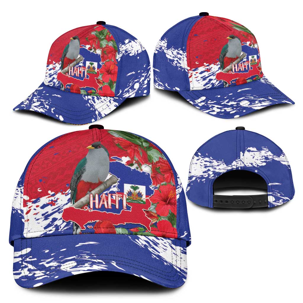 Afro Haiti Independence Day Classic Cap 1804 Proud Ayiti Map Hispaniolan Trogon - African Pride