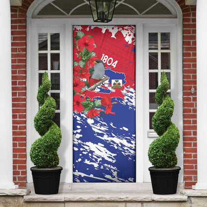 Haiti Independence Day Door Cover 1804 Proud Ayiti Map Hispaniolan Trogon