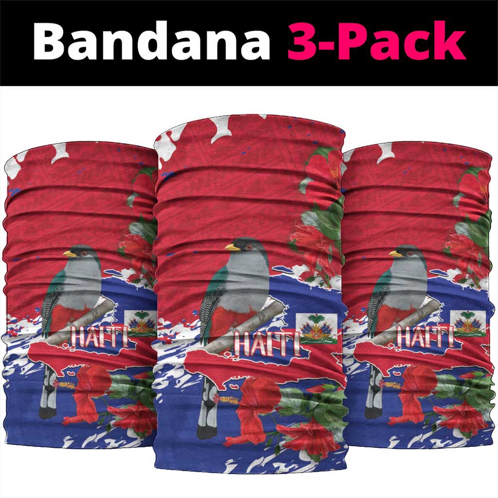 Afro Haiti Independence Day Neck Gaiter 1804 Proud Ayiti Map Hispaniolan Trogon - African Pride