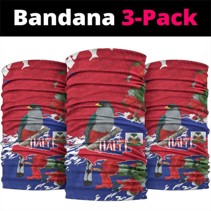 Afro Haiti Independence Day Neck Gaiter 1804 Proud Ayiti Map Hispaniolan Trogon - African Pride