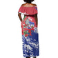 Afro Haiti Independence Day Off Shoulder Maxi Dress 1804 Proud Ayiti Map Hispaniolan Trogon - African Pride