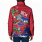 Haiti Independence Day Padded Jacket 1804 Proud Ayiti Map Hispaniolan Trogon