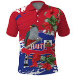Afro Haiti Independence Day Polo Shirt 1804 Proud Ayiti Map Hispaniolan Trogon - African Pride