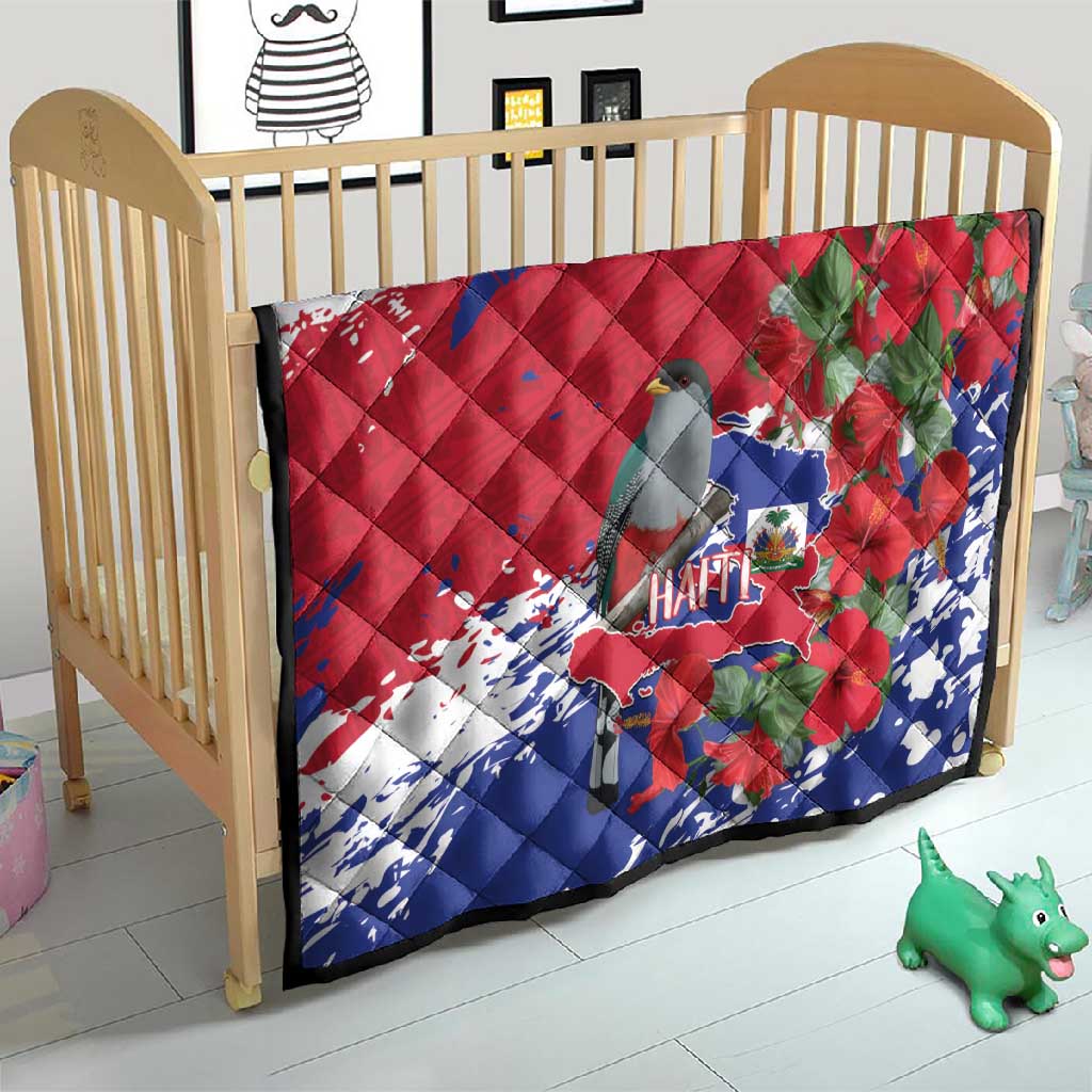 Afro Haiti Independence Day Quilt 1804 Proud Ayiti Map Hispaniolan Trogon - African Pride