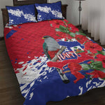 Afro Haiti Independence Day Quilt Bed Set 1804 Proud Ayiti Map Hispaniolan Trogon - African Pride