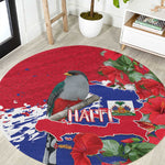Afro Haiti Independence Day Round Carpet 1804 Proud Ayiti Map Hispaniolan Trogon - African Pride