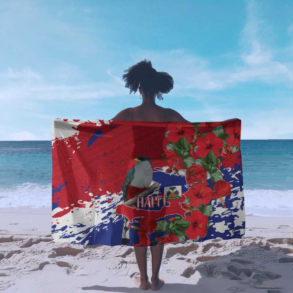 Afro Haiti Independence Day Sarong 1804 Proud Ayiti Map Hispaniolan Trogon - African Pride