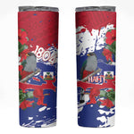 Afro Haiti Independence Day Skinny Tumbler 1804 Proud Ayiti Map Hispaniolan Trogon - African Pride