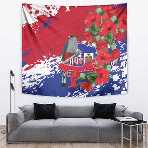 Afro Haiti Independence Day Tapestry 1804 Proud Ayiti Map Hispaniolan Trogon - African Pride