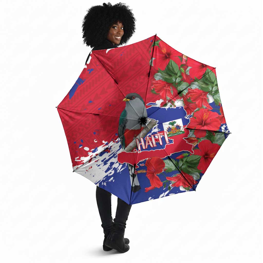 Haiti Independence Day Umbrella 1804 Proud Ayiti Map Hispaniolan Trogon