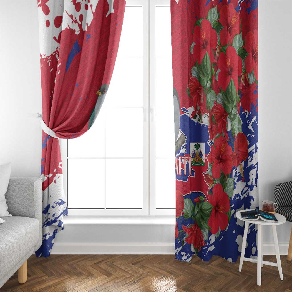 Afro Haiti Independence Day Window Curtain 1804 Proud Ayiti Map Hispaniolan Trogon - African Pride