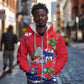 Afro Haiti Independence Day Zip Hoodie 1804 Proud Ayiti Map Hispaniolan Trogon - African Pride
