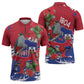 Haiti Independence Day Zipper Polo Shirt 1804 Proud Ayiti Map Hispaniolan Trogon