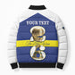 Personalized Curacao Football Bomber Puffer Jacket 2026 The Blue Wave is Rising