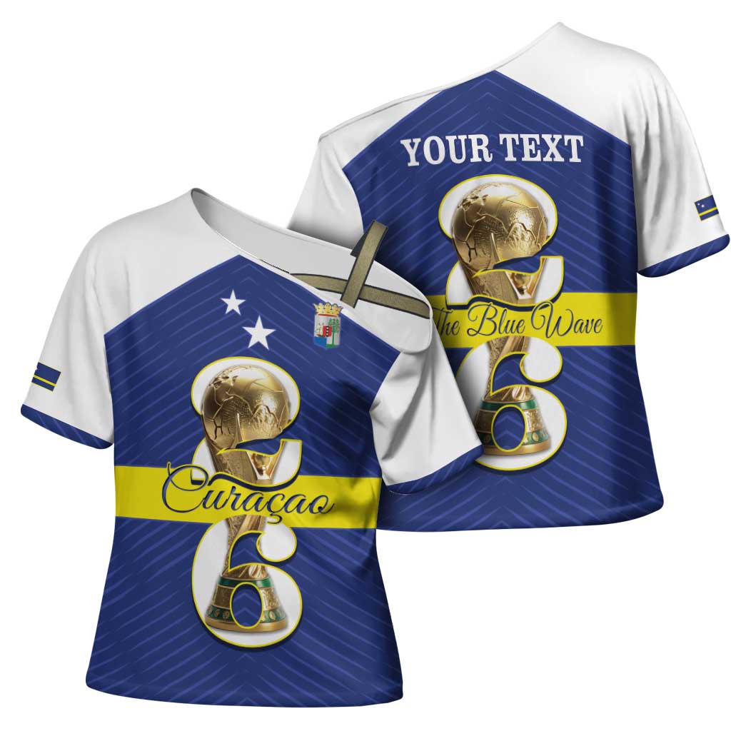 Personalized Curacao Football Cross Shoulder Shirt 2026 The Blue Wave is Rising