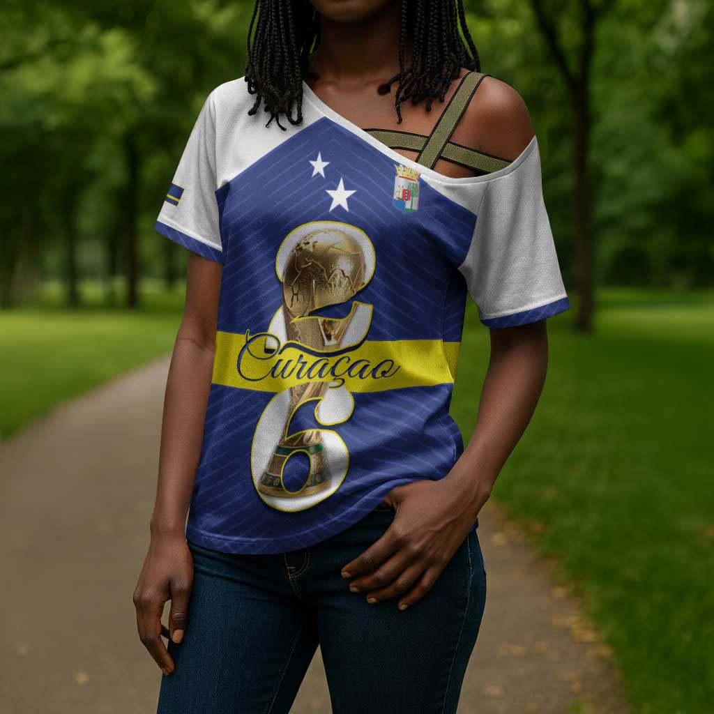 Personalized Curacao Football Cross Shoulder Shirt 2026 The Blue Wave is Rising