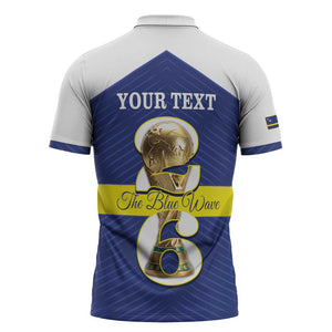 Personalized Curacao Football Zipper Polo Shirt 2026 The Blue Wave is Rising