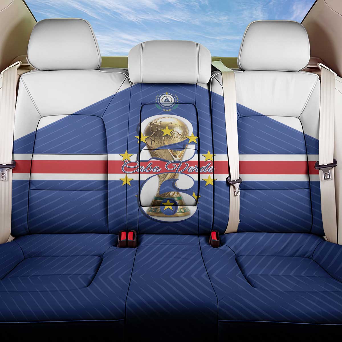Afro Cape Verde Football Back Car Seat Cover 2026 Tubaroes Azuis First-ever World Cup - African Pride