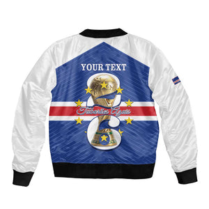 Personalized Afro Cape Verde Football Bomber Jacket 2026 Tubaroes Azuis First-ever World Cup - African Pride