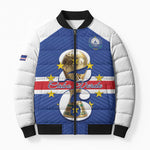 Personalized Cape Verde Football Bomber Puffer Jacket 2026 Tubaroes Azuis First-ever World Cup