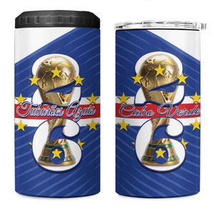 Personalized Afro Cape Verde Football 4 in 1 Can Cooler Tumbler 2026 Tubaroes Azuis First-ever World Cup - African Pride