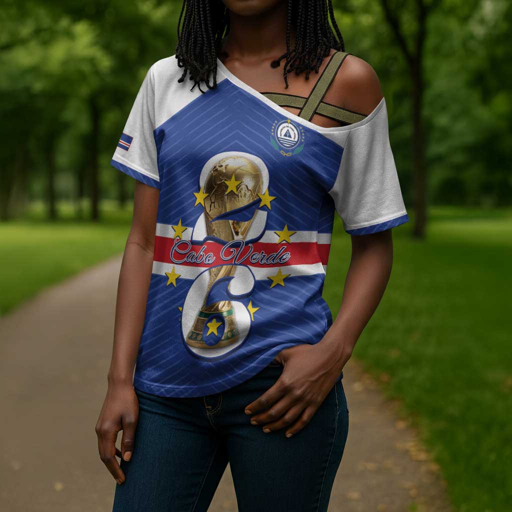 Personalized Cape Verde Football Cross Shoulder Shirt 2026 Tubaroes Azuis First-ever World Cup
