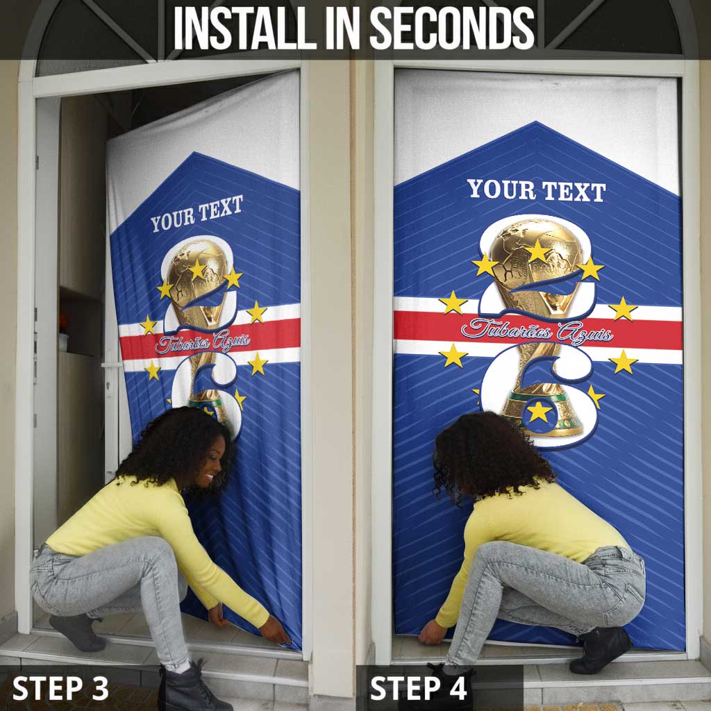Personalized Cape Verde Football Door Cover 2026 Tubaroes Azuis First-ever World Cup
