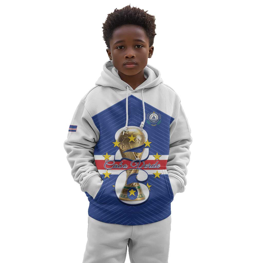 Personalized Afro Cape Verde Football Kid Hoodie 2026 Tubaroes Azuis First-ever World Cup - African Pride