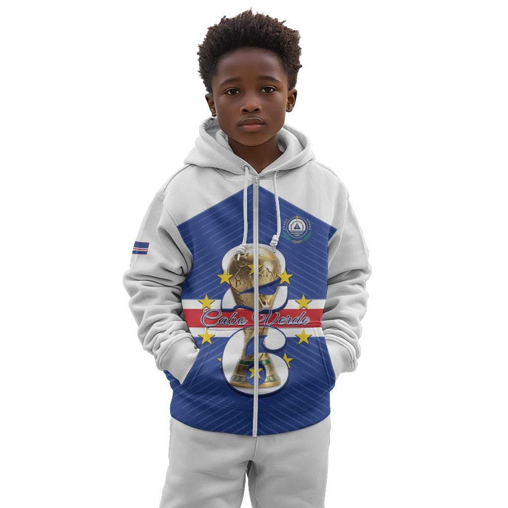 Personalized Afro Cape Verde Football Kid Hoodie 2026 Tubaroes Azuis First-ever World Cup - African Pride