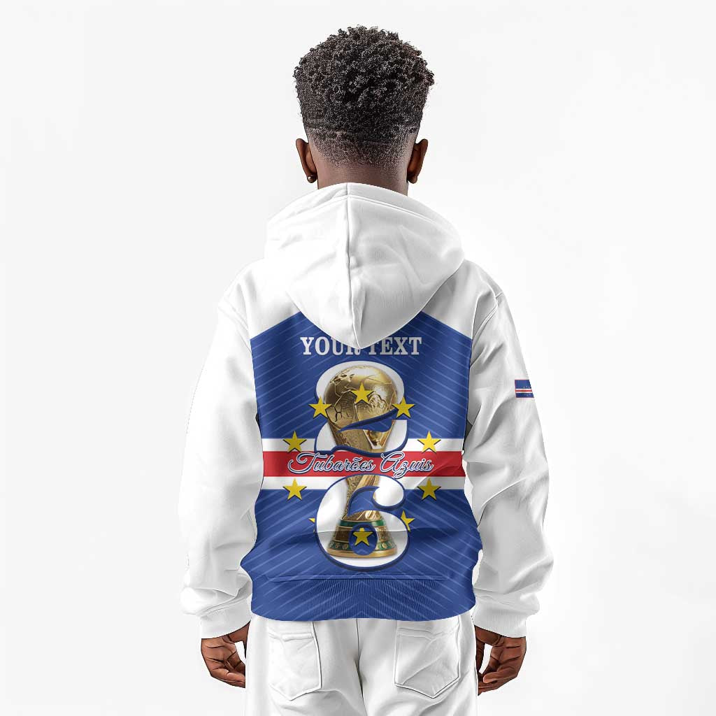 Personalized Afro Cape Verde Football Kid Hoodie 2026 Tubaroes Azuis First-ever World Cup - African Pride