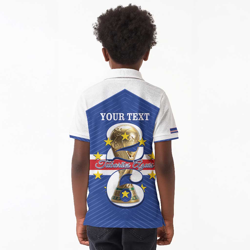 Personalized Afro Cape Verde Football Kid Polo Shirt 2026 Tubaroes Azuis First-ever World Cup - African Pride