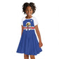Personalized Afro Cape Verde Football Kid Short Sleeve Dress 2026 Tubaroes Azuis First-ever World Cup - African Pride
