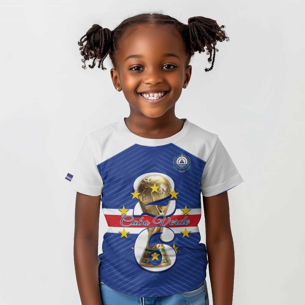 Personalized Afro Cape Verde Football Kid T shirt 2026 Tubaroes Azuis First-ever World Cup - African Pride