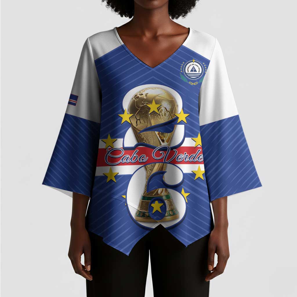 Personalized Cape Verde Football Kimono Sleeve Blouse 2026 Tubaroes Azuis First-ever World Cup