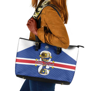 Afro Cape Verde Football Leather Tote Bag 2026 Tubaroes Azuis First-ever World Cup - African Pride