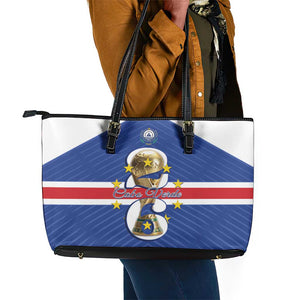 Afro Cape Verde Football Leather Tote Bag 2026 Tubaroes Azuis First-ever World Cup - African Pride