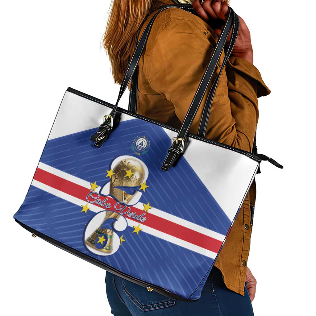 Afro Cape Verde Football Leather Tote Bag 2026 Tubaroes Azuis First-ever World Cup - African Pride