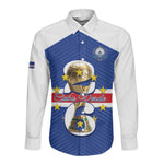 Personalized Afro Cape Verde Football Long Sleeve Button Shirt 2026 Tubaroes Azuis First-ever World Cup - African Pride