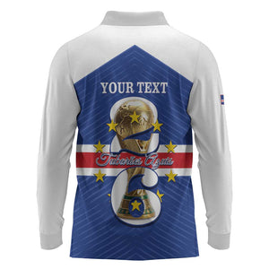 Personalized Afro Cape Verde Football Long Sleeve Polo Shirt 2026 Tubaroes Azuis First-ever World Cup - African Pride