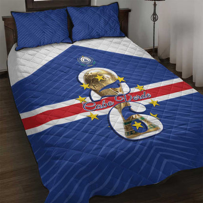 Afro Cape Verde Football Quilt Bed Set 2026 Tubaroes Azuis First-ever World Cup - African Pride