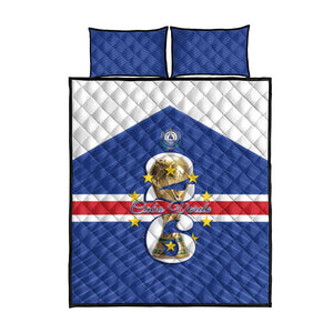 Afro Cape Verde Football Quilt Bed Set 2026 Tubaroes Azuis First-ever World Cup - African Pride