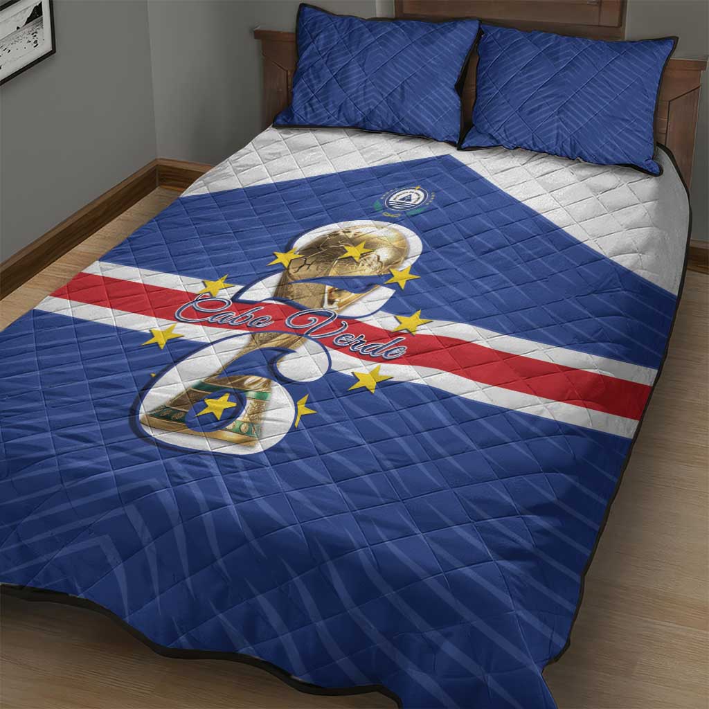 Afro Cape Verde Football Quilt Bed Set 2026 Tubaroes Azuis First-ever World Cup - African Pride