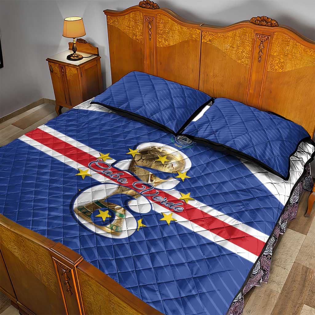 Afro Cape Verde Football Quilt Bed Set 2026 Tubaroes Azuis First-ever World Cup - African Pride