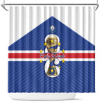 Afro Cape Verde Football Shower Curtain 2026 Tubaroes Azuis First-ever World Cup - African Pride